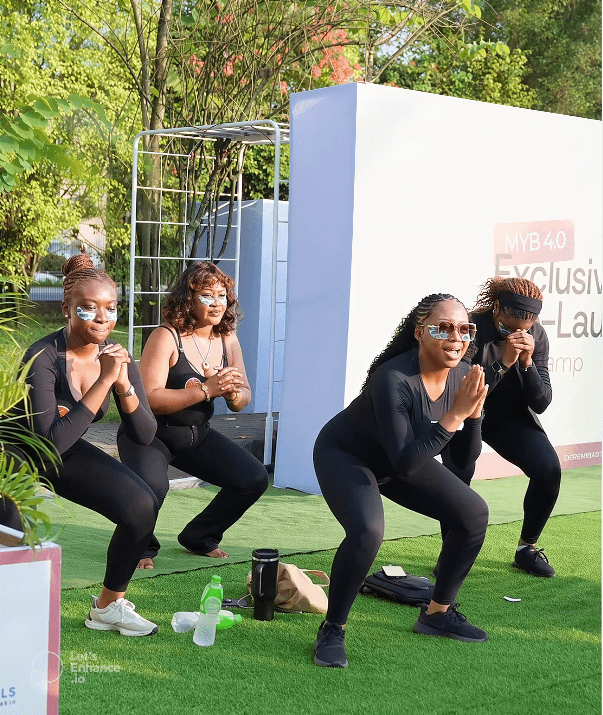 Participants at the pre-MYB bootcamp wellness session
