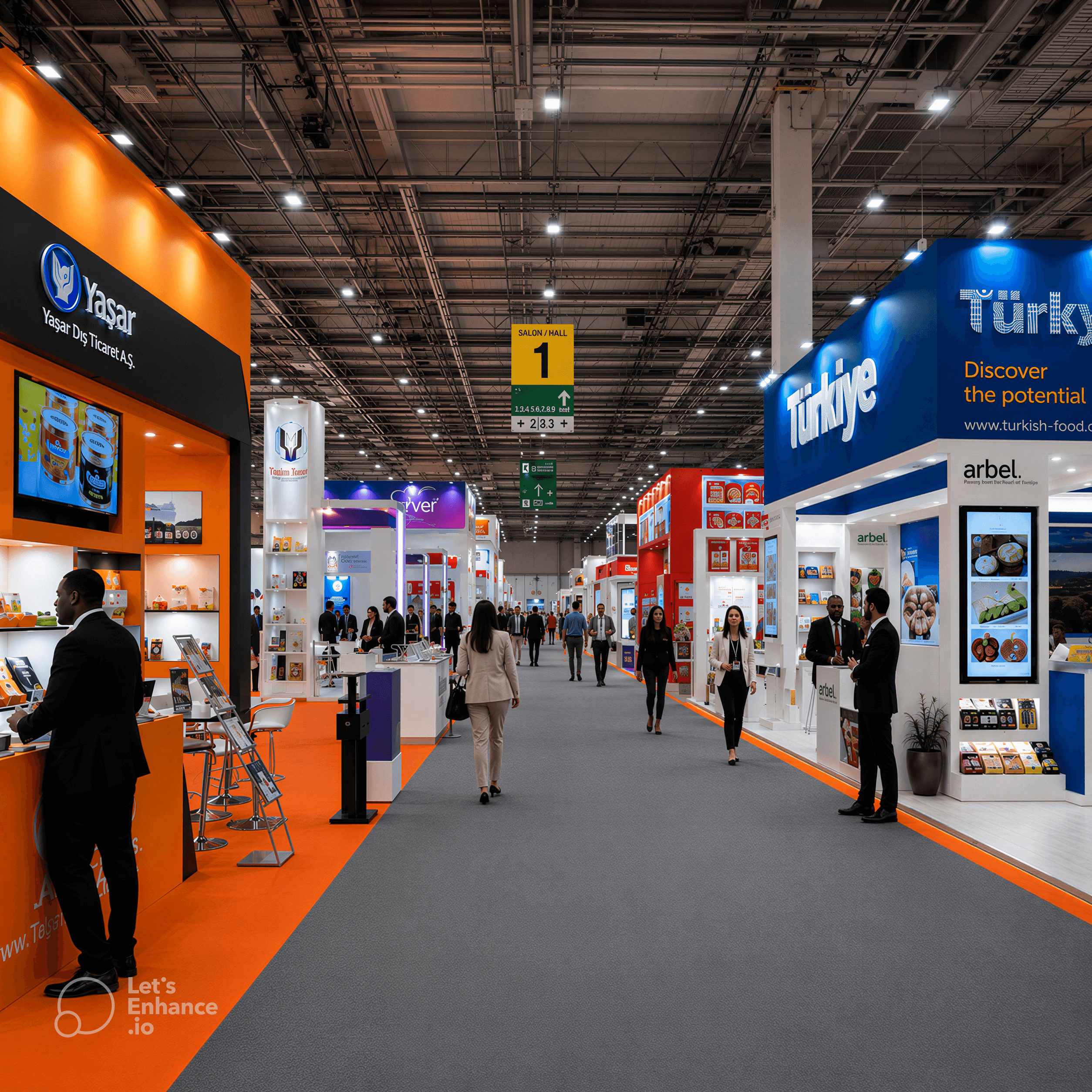 Attendees exploring products at the MYB beauty exhibition